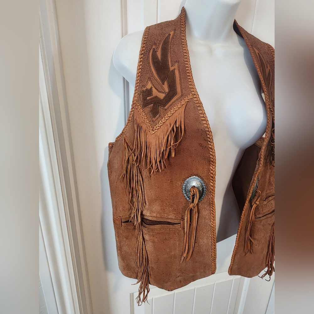 Mealey's Vintage Suede Leather Vest Sz 40 - Picture 6 of 10